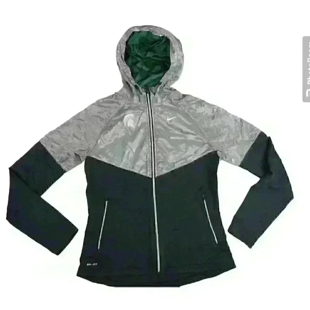 Nike Fanatic Hoodie Womens M Black Jacket Michigan State Spartans Sweatshirt